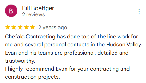 Google Review 2 - Chefalo Contracting