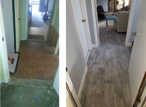 Before & After photos of water damage in Holmes, NY   